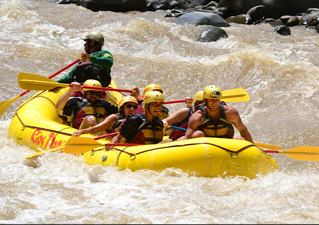 Riding the whitewater on the Pacuare River in Costa Rica